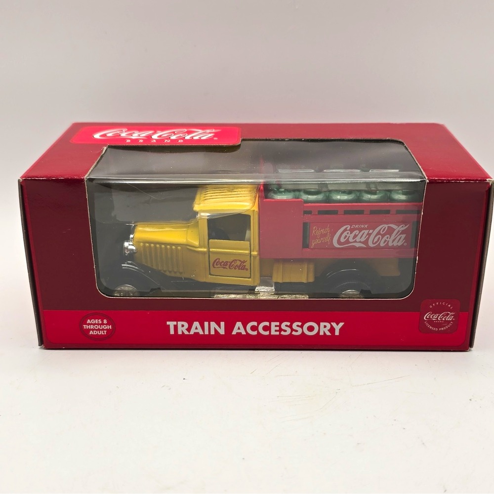 Coca-Cola Coke Delivery Truck Train Accessory w/ Box Red Yellow Black Soda